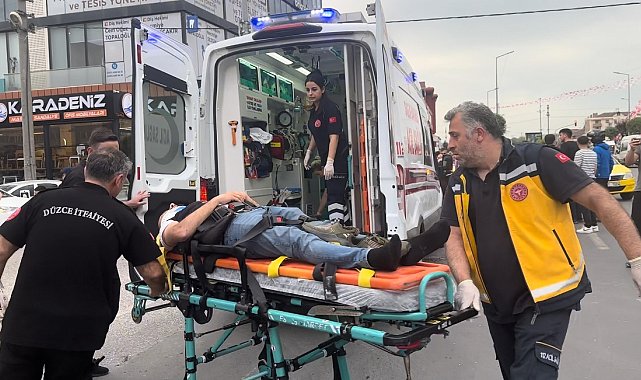 Kazada yaralanan yayaya ilk müdahaleyi itfaiyeciler yaptı