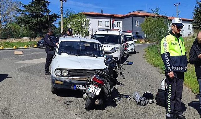 Keşan'da otomobil ile motosiklet çarpıştı: 3 yaralı