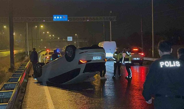Kiralık araçlar çarpıştı, takla atan otomobilden burnu bile kanamadan çıktı