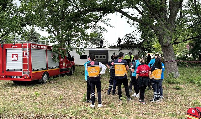 Kırklareli'de otobüs devrildi: Çok sayıda yaralı var