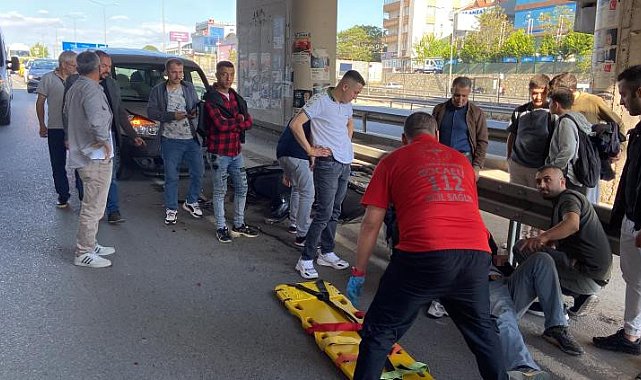 Kocaeli'de hafif ticari araç motosiklete arkadan çarptı: 1 yaralı