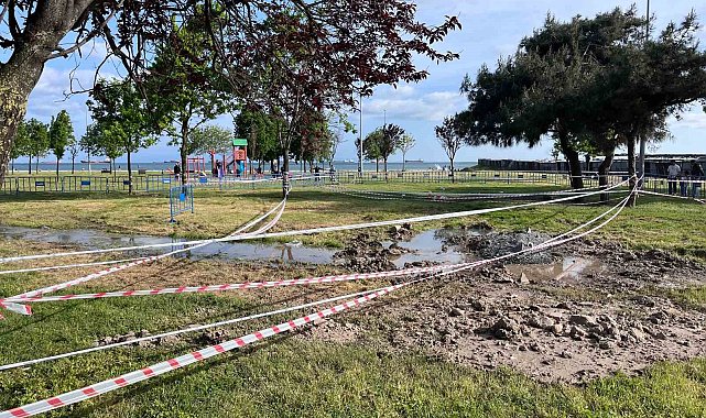 Küçükçekmece'de 5 yaşındaki çocuğun su birikintisine düşerek öldüğü alan görüntülendi