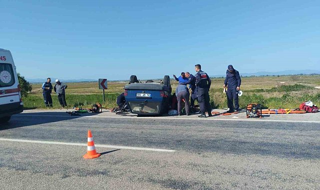 Manyas'ta yaralamalı trafik kazası