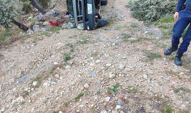 Milas'ta kamyonet uçuruma yuvarlandı: 1 ölü