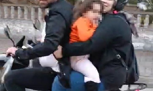 Motosikletle tehlikeli yolculuklar görüntülendi