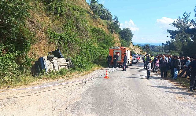Otomobil şarampole devrildi: 1 ölü, 1 yaralı