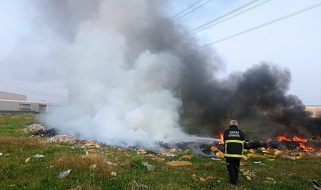 Payas'ta çıkan çöp yangını söndürüldü