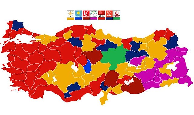 Samsun'da 17 ilçe, 6 parti ve 1 bağımsız aday arasında dağıldı