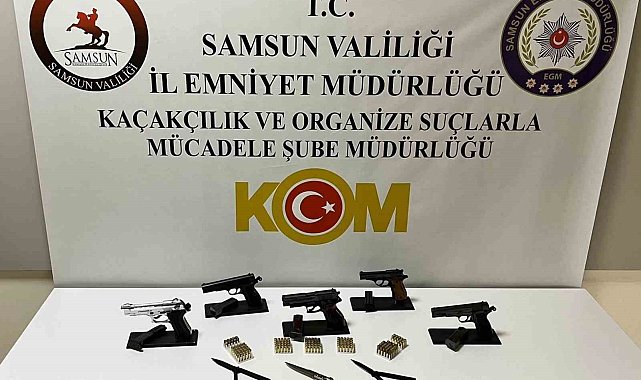 Samsun'da 2 kişi 5 adet tabancayla yakalandı