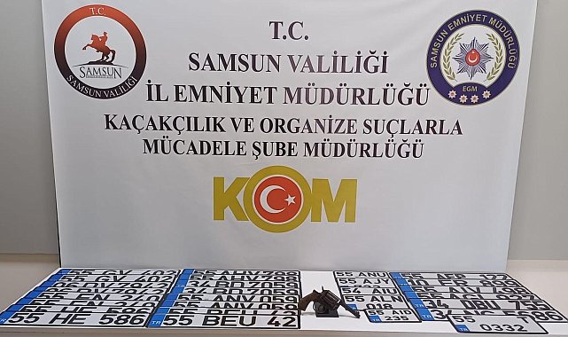 Samsun'da 20 araca ait 28 adet sahte plaka ele geçirildi