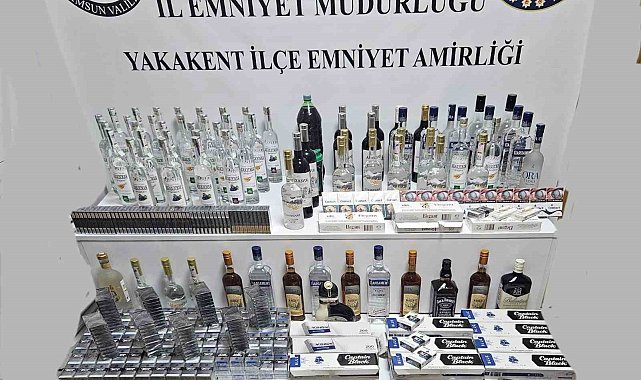 Samsun'da kaçak içki ve sigara ele geçirildi