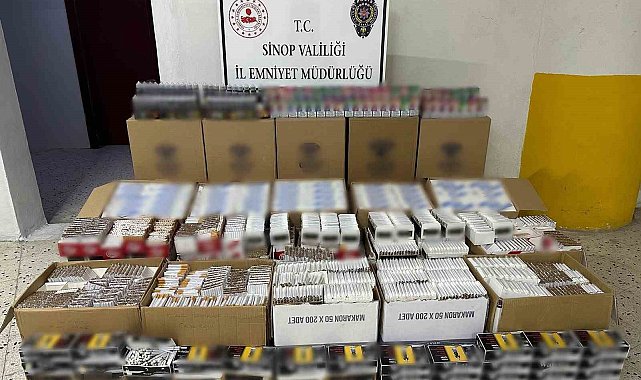 Sinop'ta 250 bin 800 adet makaron ele geçirildi
