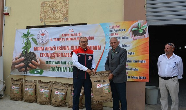 Söke'de yağlık ayçiçeği tohumu dağıtıldı