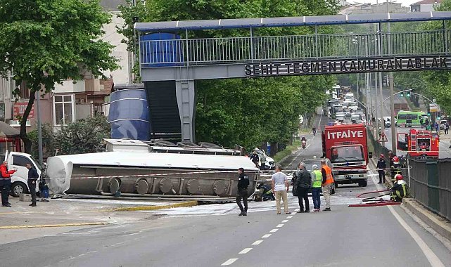 Tanker kazasında yola dökülen benzin sebebiyle kapanan D130 Karayolu 11 saat sonra açıldı