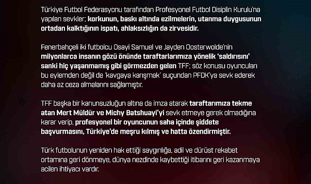 Trabzonspor'dan PFDK sevklerine sert tepki