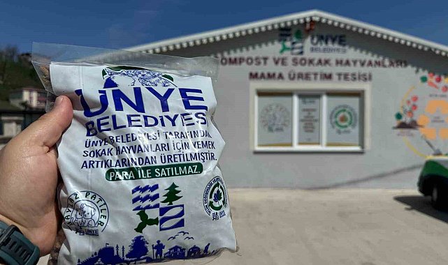 Ünye'de artan iftar yemekleri sokak hayvanları için mama oldu