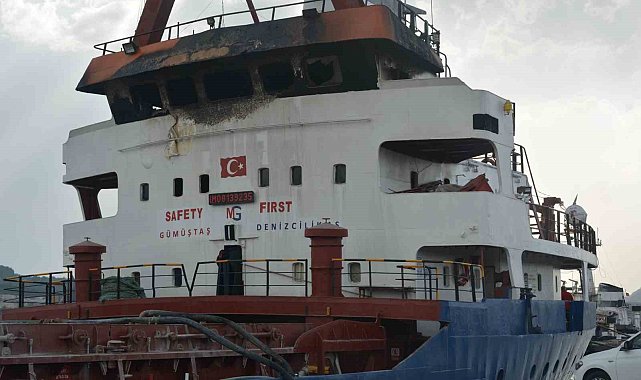 Yangın çıkan gemide tahliye işlemleri tamamlandı