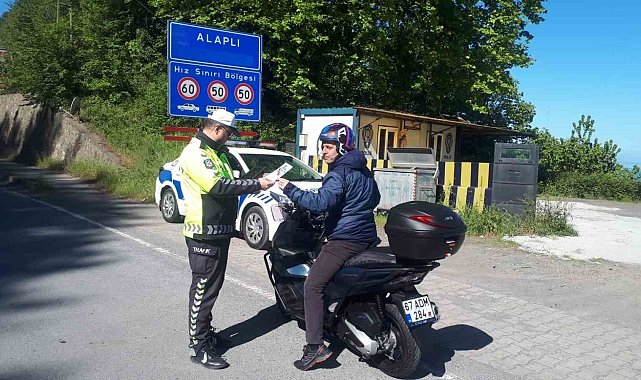 Alaplı'da motosiklet denetiminde 216 sürücüye ceza kesildi