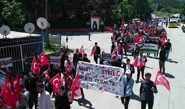 Amasya'da üniversiteliler İsrail'in Gazze'ye yönelik saldırılarını protesto etti