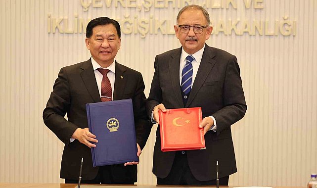 Bakan Özhaseki, Moğolistan İnşaat ve Kentsel Kalkınma Bakanı Davaasuren'i kabul etti