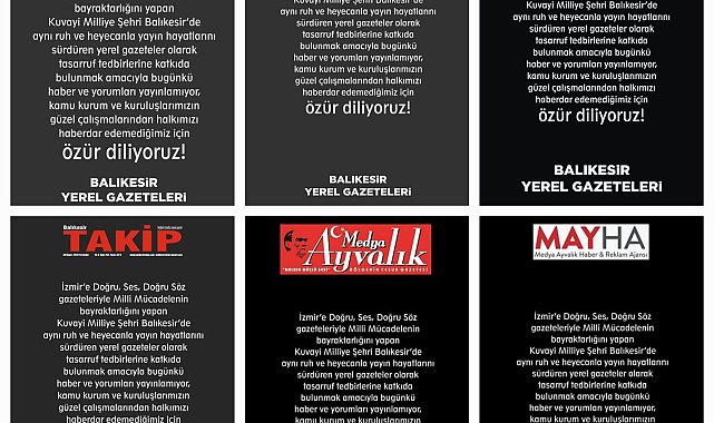 Balıkesir medyası sayfa karattı