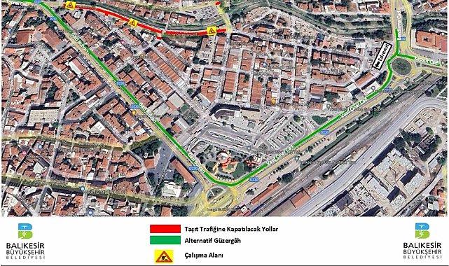 Balıkesir'de Dereboyu Caddesi taşıt trafiğine kapatılıyor