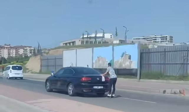 Batman'da patenli gencin tehlikeli yolculuğu