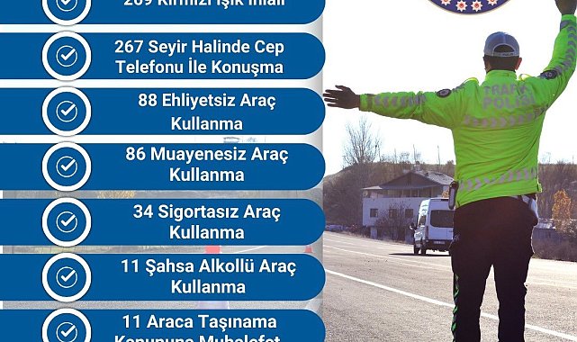 Bingöl'de nisan ayında araçlara 6 milyon 306 bin lira ceza kesildi