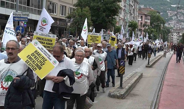 Bursa'da emekliler yürüyüş düzenledi