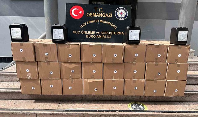 Bursa&#039;da kaçak alkol operasyonu : 500 litre etil alkol şüpheliyle yakalandı