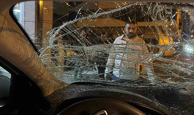 Bursa&#039;da seyir halindeki otomobile at çarptı... O anlar kameraya yansıdı