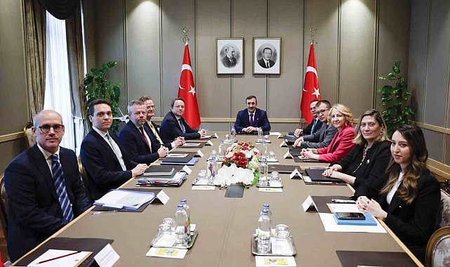 Cumhurbaşkanı Yardımcısı Yılmaz, AB Komşuluk ve Genişlemeden Sorumlu Komiseri Varhelyi ile görüştü