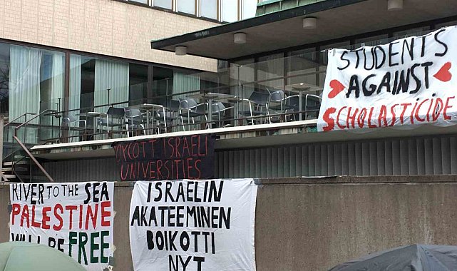 Danimarkalı ve Finlandiyalı öğrencilerden Filistin'e destek