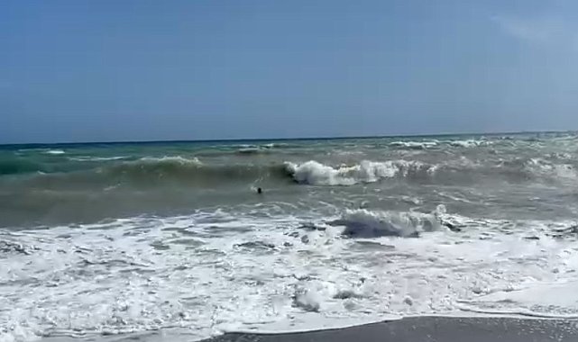 Denizde mahsur kaldı, hayatını dev dalgalar kurtardı