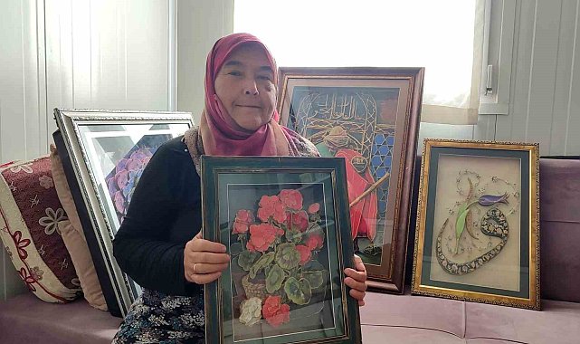 Depremzede kadının tablo tutkusu geçim kaynağı oldu