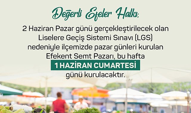 Efekent semt pazarına LGS ayarı