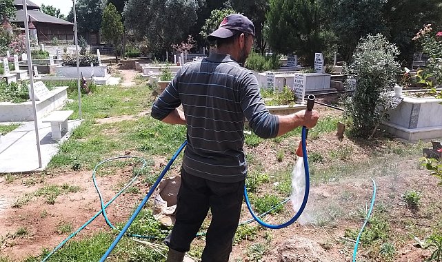 Efeler'de mezarlıklar temizleniyor