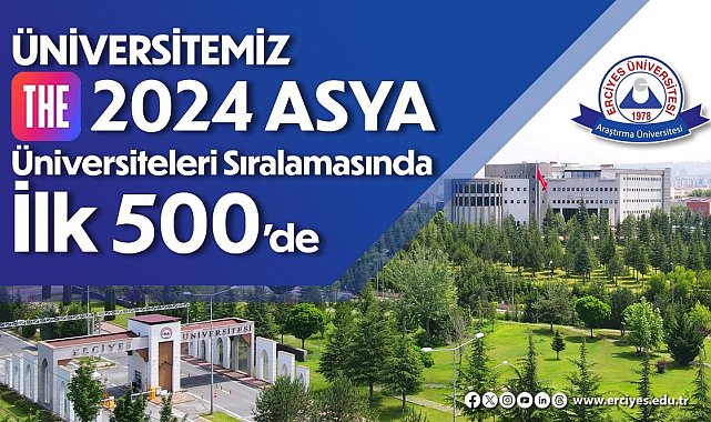 ERÜ, THE 2024 Asya Üniversiteleri sıralamasında ilk 500'de
