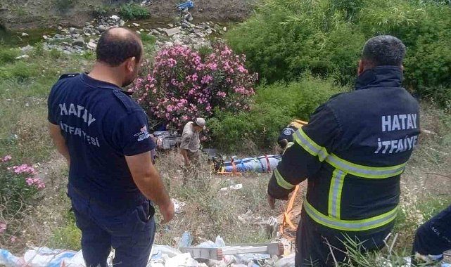 Hatay'da motosiklet uçuruma yuvarlandı: 1 yaralı