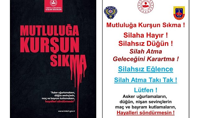 Jandarmadan önemli uyarı: 'Mutluluğa kurşun sıkma, geleceği karartma'