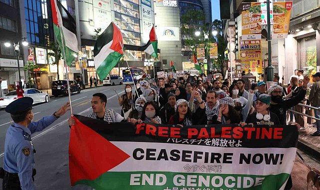 Japonya'da Filistin'e destek için "İntifada Yürüyüşü"