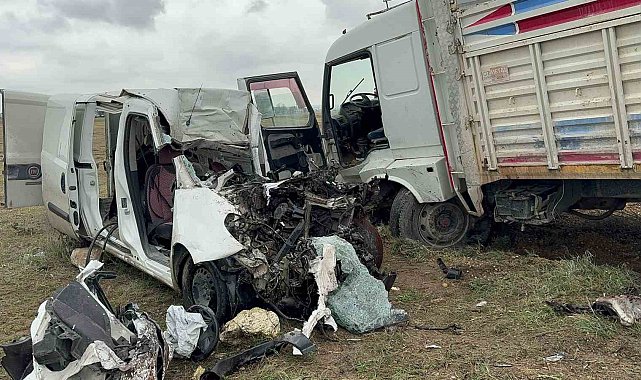 Kamyon ile hafif ticari aracın çarpıştığı kazada sürücüler yaralandı