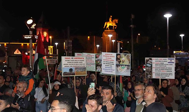 Kayseri'de Filistin'e destek gösterisi