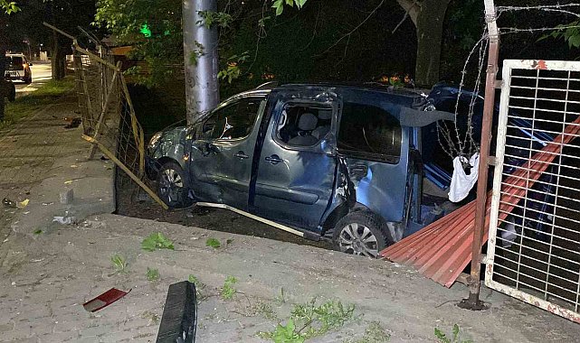 Kocaeli'de hafif ticari araç ağaca çarptı: 1 yaralı