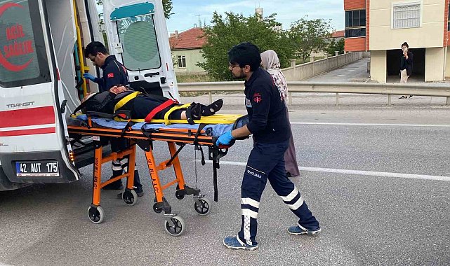Konya&#039;da üç tekerlekli bisiklet otomobille çarpıştı: 1 yaralı