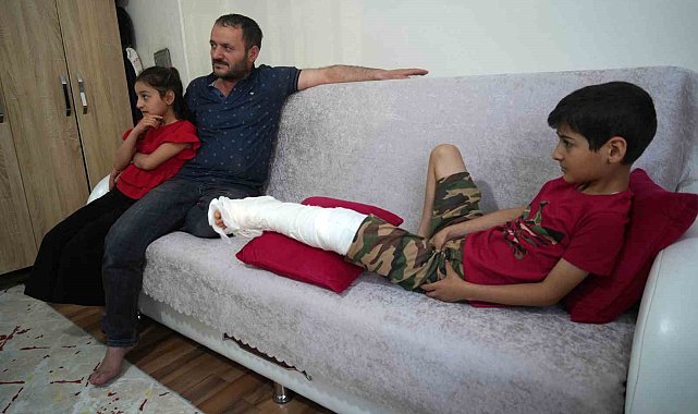 Köpeğin saldırdığı çocuk duvardan atlayarak bacağını kırdı