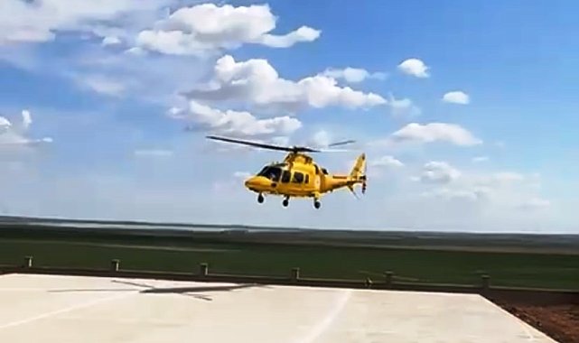 Kulu'da ambulans helikopter yeni doğan bebek için kalktı