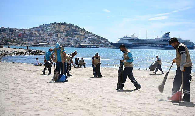 Kuşadası'nda plajlar sezona hazırlandı