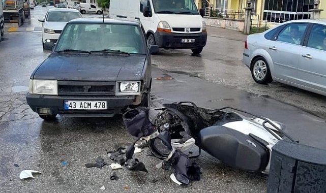 Kütahya'da otomobil ile motosiklet çarpıştı: 1 yaralı