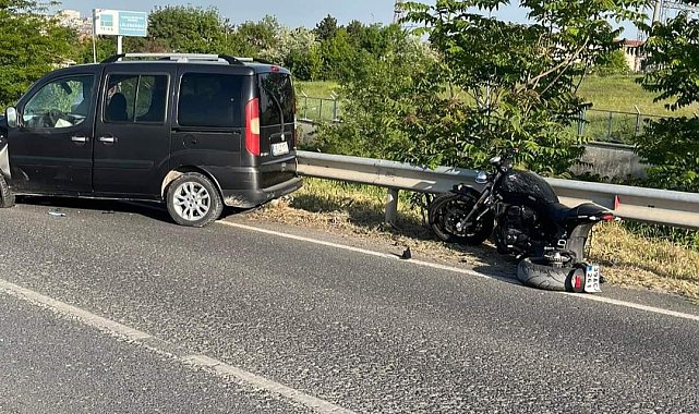 Lüleburgaz'da motosikletle otomobil çarpıştı: 1 yaralı